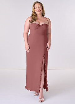 Barbie ♥ Azazie Bridesmaid Dresses Amethyst Sheath Corset Chiffon Dress image6