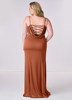 Barbie ♥ Azazie Bridesmaid Dresses Cedar Rose Mermaid Corset Stretch Satin Dress image7