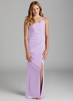 Azazie Deandra Junior Robe Fourreau en Maille Lilas image1
