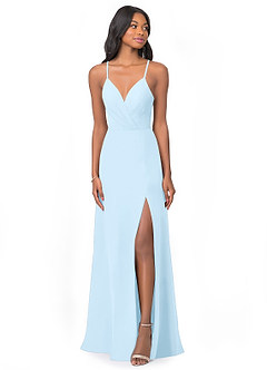 Azazie Everleigh Bridesmaid Dresses Sky Blue A-Line Sweetheart Pleated Chiffon Dress image1