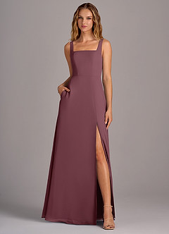 Azazie Debra Bridesmaid Dresses Sangria A-Line with Pockets Chiffon Convertible Dress image11