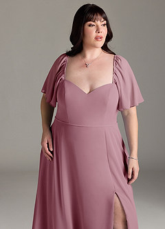 Azazie Chloe Bridesmaid Dresses Vintage Mauve A-Line Sweetheart Neckline Chiffon Dress image12
