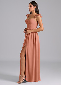 Azazie Denisse Bridesmaid Dresses MAI TAI A-Line Ruched Chiffon Dress image3