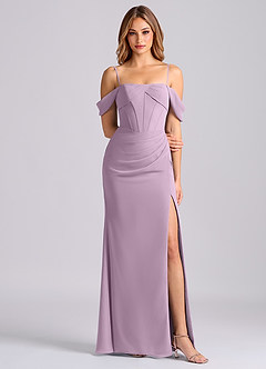 Azazie Joanne Final Sale Wisteria Mermaid Off the Shoulder Chiffon Dress image5
