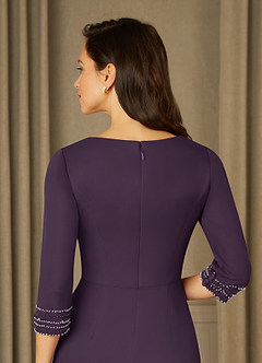 Azazie Rosena Mère de la mariée Robes Robe Fourreau en Maille Plissée Prune image6