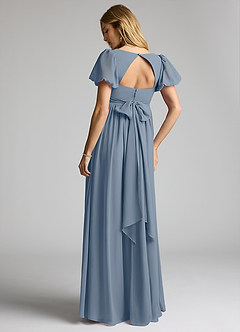 Azazie Madisynn Maternity Bridesmaid Dresses Bow Chiffon Floor-Length Dress image2