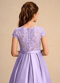 Azazie Bunny Junior Formal Robe Demoiselle D'honneur Fillette Robe Princesse en Dentelle Lilas image7