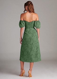 Azazie Evalina Bridesmaid Dresses Eucalyptus Sheath Floral Burnout Dress image6