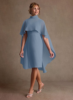 Azazie Irna Suknie dla Matki Panny Młodej Kolumna Szyfon Długość do kolan Sukienka image3