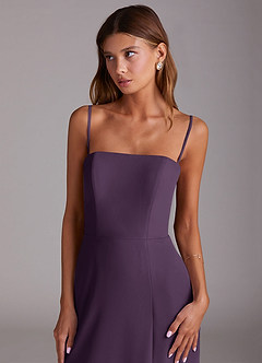 Azazie Wren Bridesmaid Dresses Plum A-Line Strapless Chiffon Dress image2
