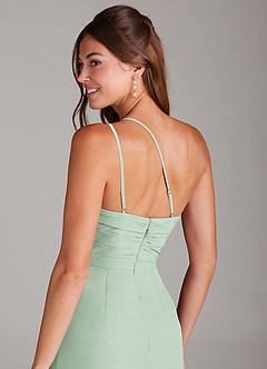 Azazie Eren Jurken voor bruidsmeisjes Jurk van Chiffon met Zeemeermin One-Shoulder Agave image2