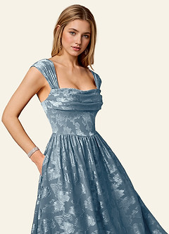 Briar Dusty Blue Off-Shoulder Pleated Prom Dress image6