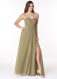 Azazie Arabella Allure Bridesmaid Dresses Moss Green A-Line Sweetheart Neckline Chiffon Convertible Dress image5