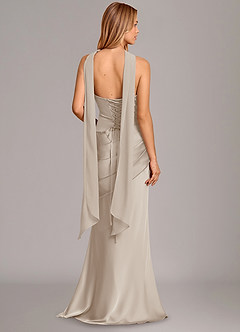 Azazie Pelagia Bridesmaid Dresses Frost Mermaid Corset Stretch Satin Convertible Dress image4