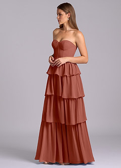 Azazie Faye Bridesmaid Dresses Auburn A-Line Sweetheart Neckline Chiffon Dress image5