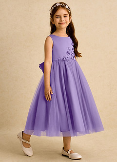 Azazie Malva Flower Girl Dresses Tahiti Ball-Gown Bow Tulle Dress image6