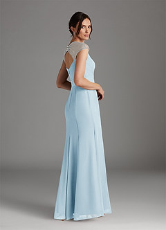 Azazie Blanchett Final Sale Sky Blue Mermaid Sequins Chiffon Dress image3