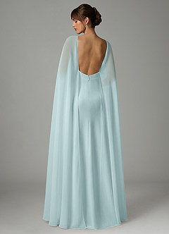 Azazie Stefania Robes de demoiselle d'honneur Robe Trapèze en Satin extensible Brume image4