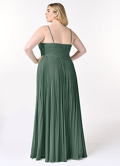Azazie Vini Robes de demoiselle d'honneur Robe Trapèze en Mousseline de soie Col V plissé Mousse De Mer image8