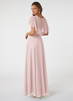 Azazie Jamie Final Sale Blushing Pink A-Line Chiffon Dress image4