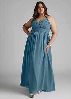 Azazie Ashia Bridesmaid Dresses Bermuda A-Line Pleated Chiffon Dress image7