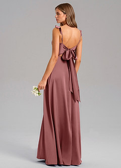 Azazie Everett Robes de demoiselle d'honneur Robe Trapèze en Satin extensible Améthyste image6