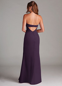 Azazie Leonis Bridesmaid Dresses Plum Sheath Strapless Chiffon Convertible Dress image5