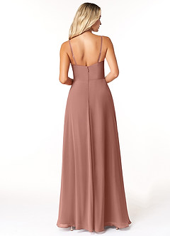 Azazie Moira Bridesmaid Dresses Cedar Rose A-Line Scoop Chiffon Dress image2