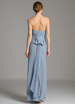 Azazie Ailanie Jurken voor bruidsmeisjes Jurk van Chiffon met Zeemeermin Strapless Stoffig Blauw image2