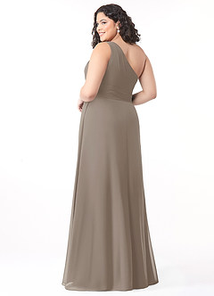 Azazie Dallas Jurken voor bruidsmeisjes Jurk van Chiffon met A-Lijn One-Shoulder Taupe image7