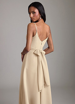 Azazie Kali 신부 들러리 드레스 A라인 주름진 쉬폰 바닥 길이 드레스 image2