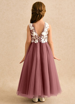 Azazie Mixie Flower Girl Dresses Amethyst Ball-Gown Lace Dress image4