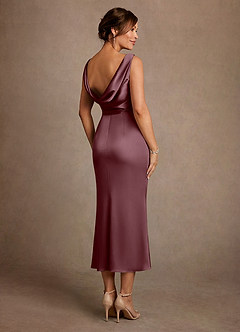 Azazie Mazhe Klänningar till brudens mor Klä A-Line i Stretch Satin Plisserad Sangria image2