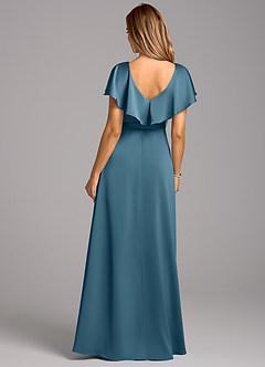Azazie Lainey Bridesmaid Dresses Bermuda A-Line with Pockets Stretch Satin Dress image2