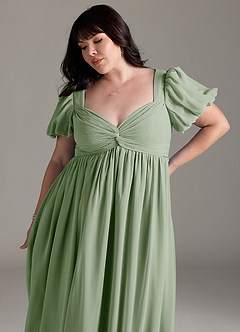 Azazie Madisynn Vestidos de dama de honra para maternidade Vestir Arco Comprimento do chão Chiffon image9
