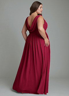 Azazie Novi Bridesmaid Dresses Burgundy A-Line Pleated Chiffon Dress image8