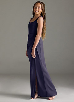 Azazie Mero Junior Stormy Mermaid Pleated Stretch Satin Dress image4