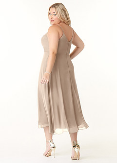 Azazie Clarissa 신부 들러리 드레스 A라인 쉬폰 티 길이 드레스 image10