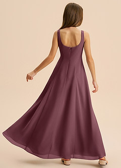 Azazie Lambie Junior Sangria A-Line Pleated Chiffon Dress image8