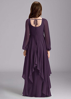 Azazie Clara Junior Abito A-Line in Chiffon Blusa Prugna image2