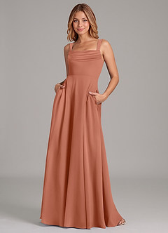 Azazie Shaude Bridesmaid Dresses MAI TAI A-Line Pleated Chiffon Dress image1