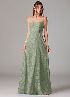 Azazie Valentine Bridesmaid Dresses Agave A-Line Sweetheart Neckline Floral Burnout Dress image1
