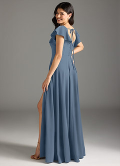 Azazie Bondi Final Sale Twilight A-Line Ruched Stretch Crepe Dress image6