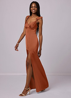 Barbie ♥ Azazie Bridesmaid Dresses Cedar Rose Sheath Stretch Satin Dress image1