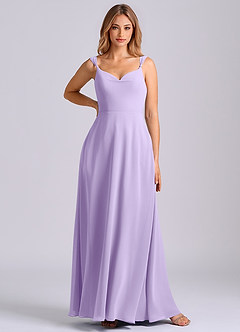 Azazie Beatrice Brautjungfernkleider A-Linie Herzausschnitt Chiffon Kleid Flieder image3