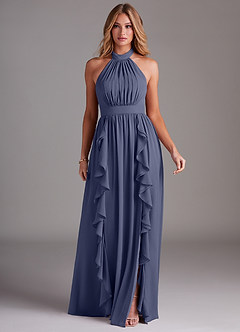 Azazie Avary Bridesmaid Dresses Stormy A-Line Pleated Chiffon Dress image3