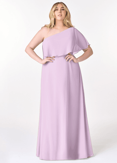 Azazie Lizzy Final Sale Frosted Lilac A-Line One Shoulder Chiffon Dress image8