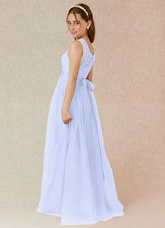Azazie Georgette Junior A-Linie Spitze Tüll Kleid Lavendel image2