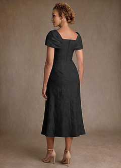 Azazie Aguilas Mère de la mariée Robes Robe Sirène en Jacquard Floral Épaule décolletée Jacquard Noir image2