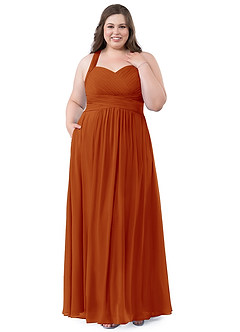 Azazie Claudia Bridesmaid Dresses Paprika A-Line Sweetheart Neckline Chiffon Dress image11